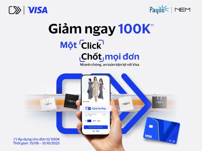 F5 tủ đồ, nâng tầm phong cách với ưu đãi Giảm 100.000đ khi thanh toán Click to Pay | Visa tại NEM