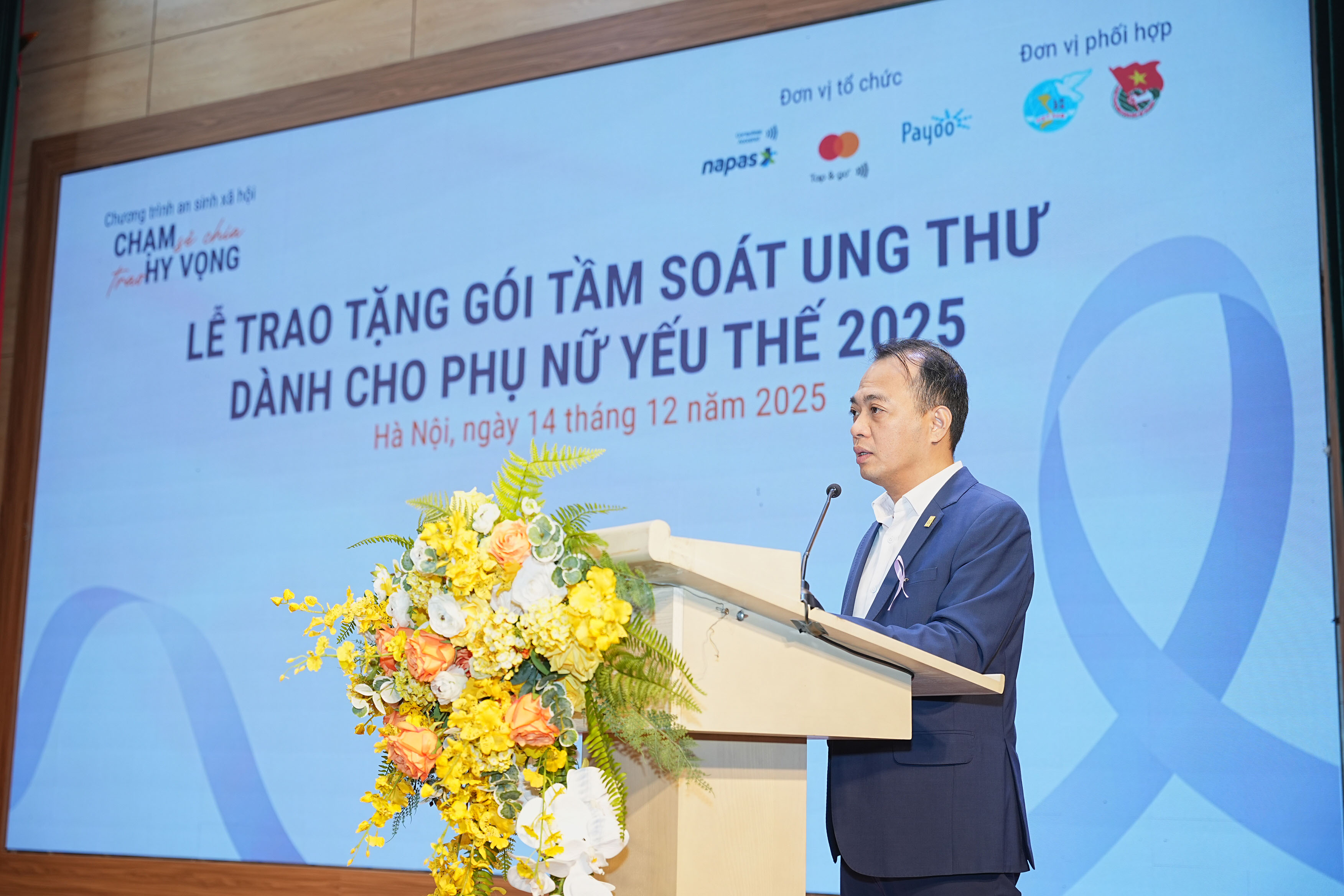 Phó Tổng Giám đốc NAPAS, ông Nguyễn Đăng Hùng phát biểu tại buổi lễ